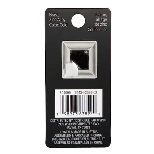 Emerald-Cut Gem Lock Austrian Crystal Charm by Bead Landing™
